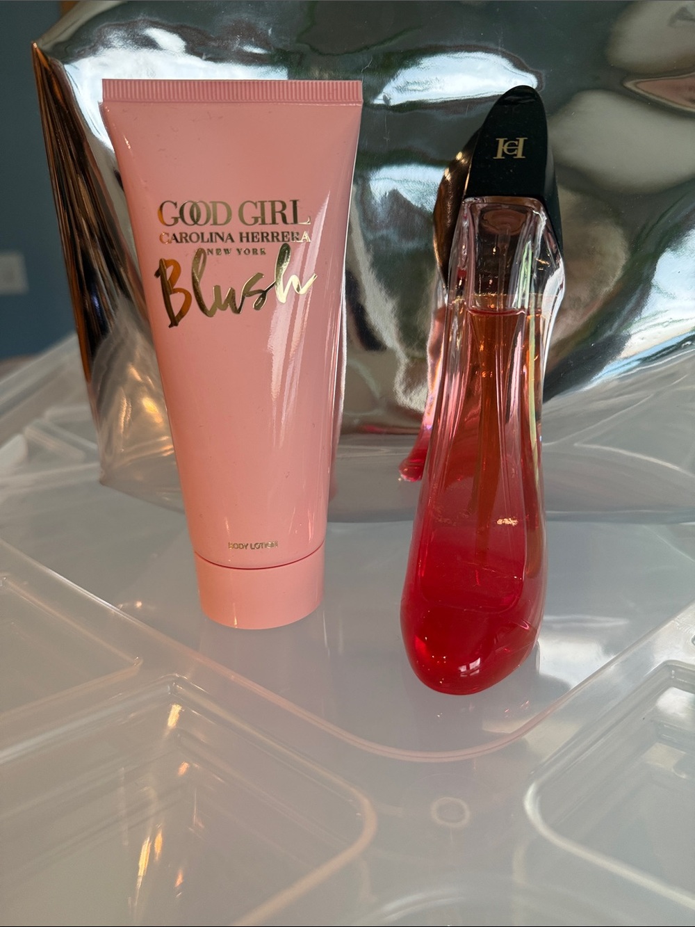 Carolina Herrera Good Girl Blush Lotion & Gradient Red-Pink Perfume Duo